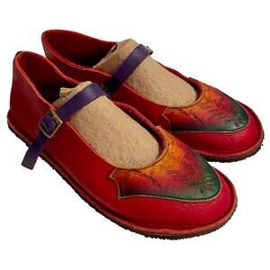 Handmade Tooled Painted Leather Vintage Size 8 Mik Wright